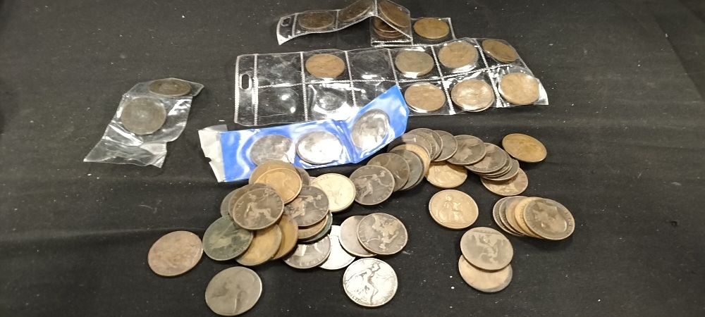 Lot 265: A Collection of Antique British Penny and Other Coins