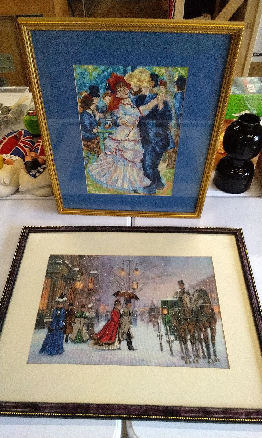 Lot 153: A Framed Needlepoint of 'Dance at Bougival'