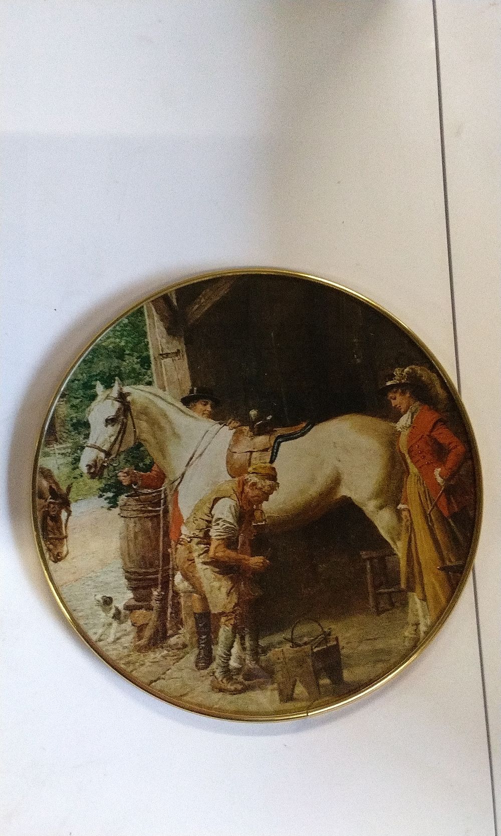 Lot 157: A Decorative Plate with Horse Stable Scene