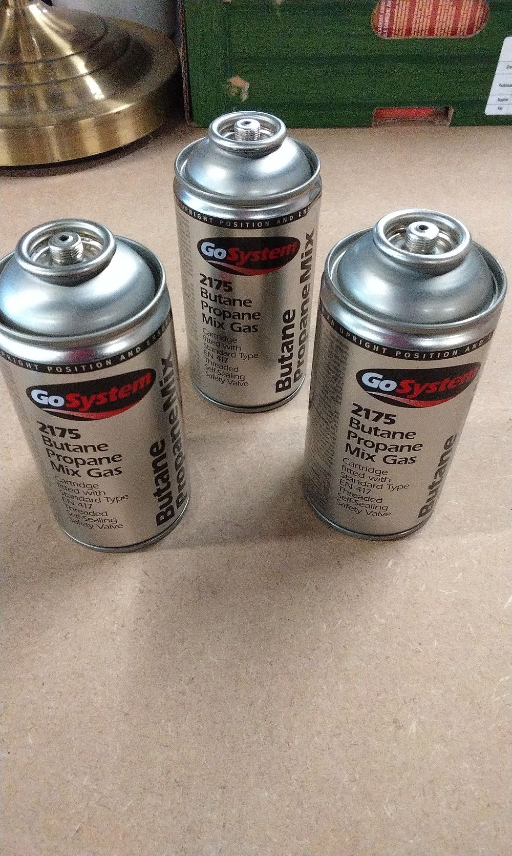 Lot 186: Three GoSystem 2175 Butane Propane Mix Gas Cartridges