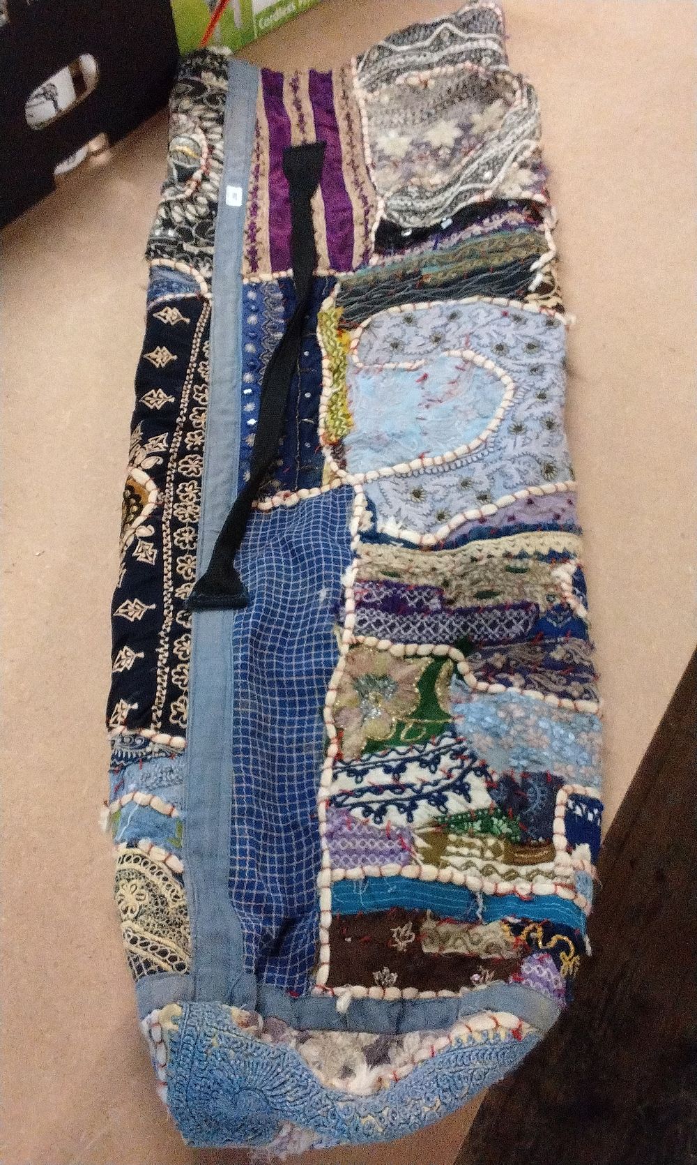 Lot 189: Hand Embroidered Patchwork Yoga Bag