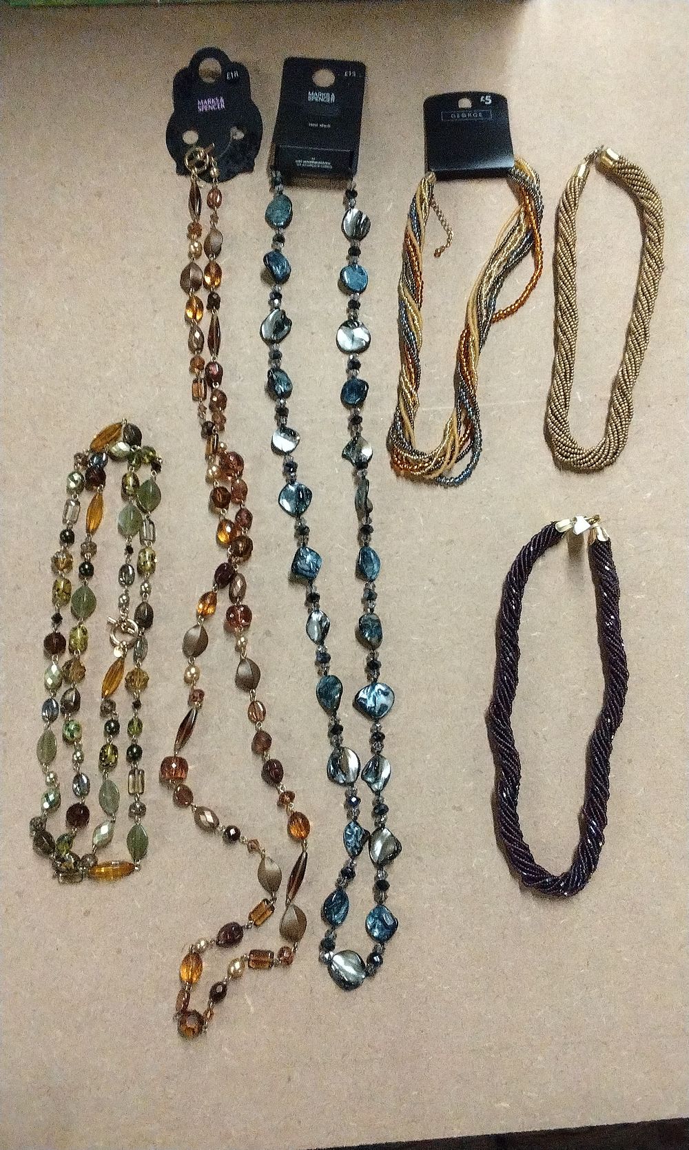 Lot 196: A Collection of Six Beaded Necklaces