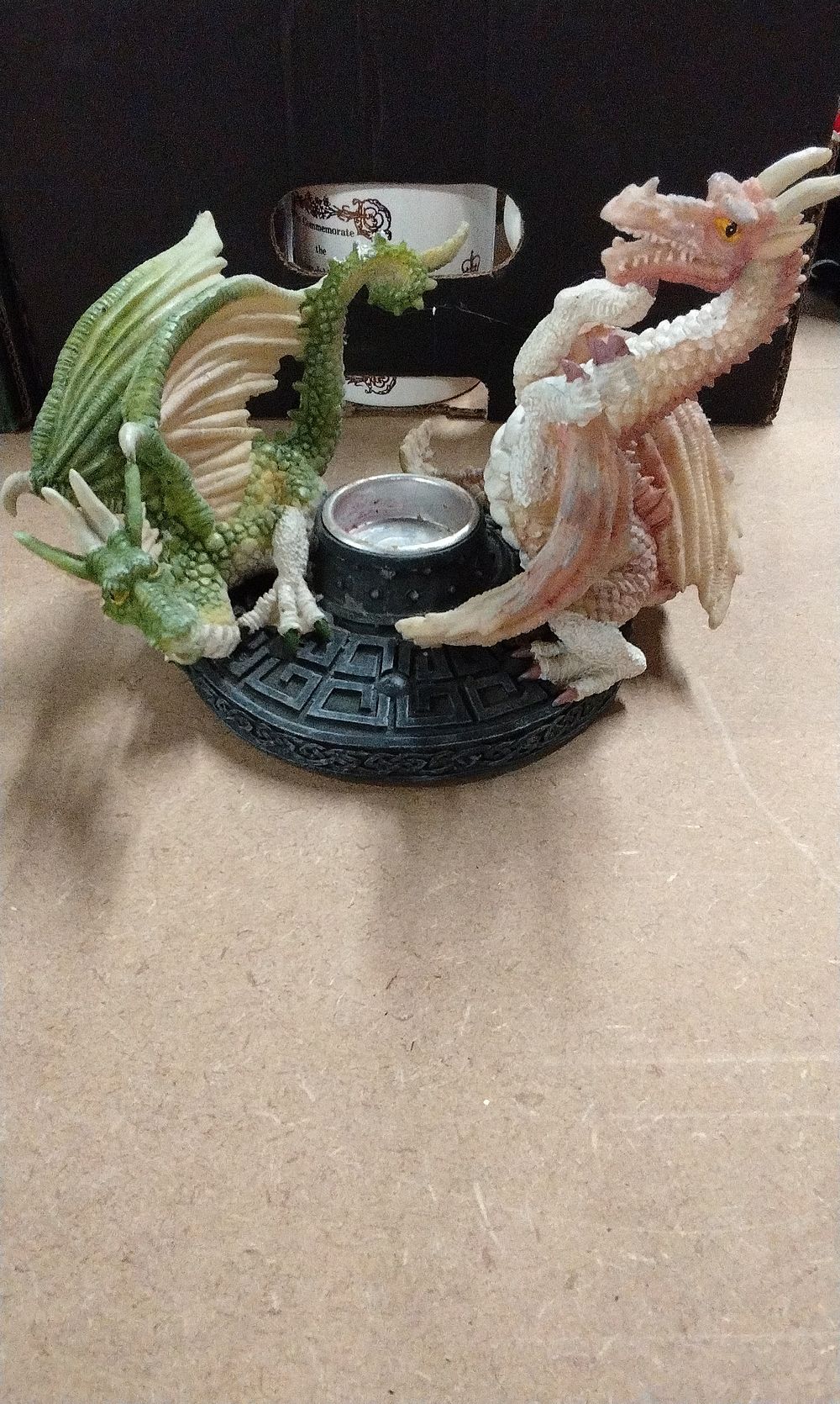 Lot 246: A Dragon Tales Multi-Colored Dragon Figurine Candle Holder