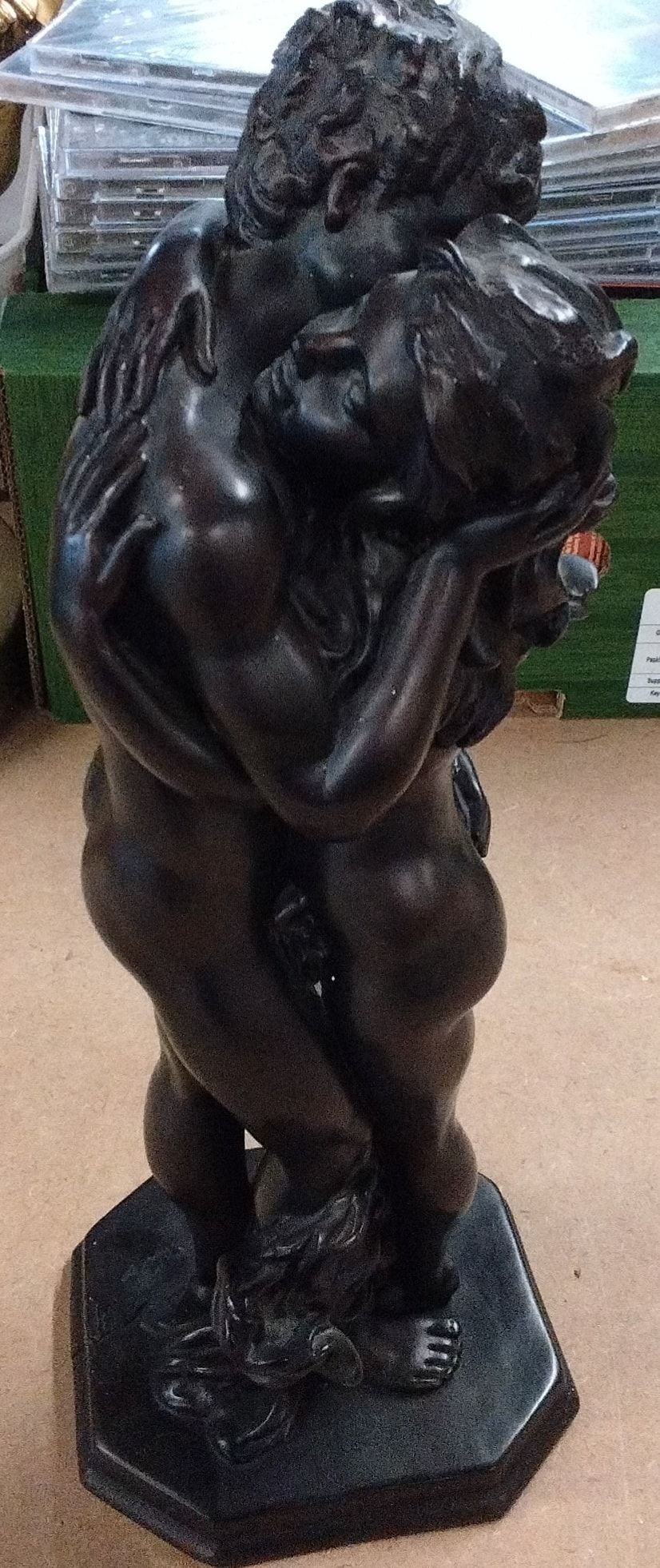 Lot 250: Crosa 2001 Bronze Effect Nude Lovers Statue