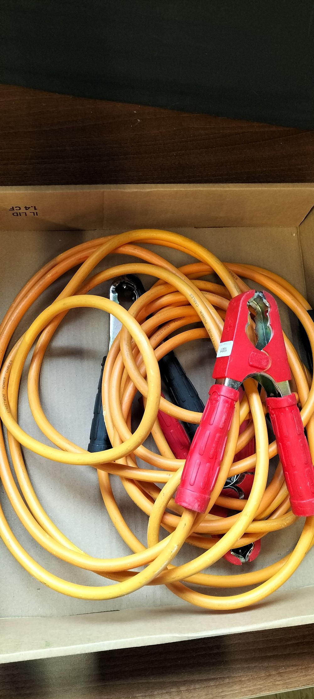 Lot 272: A Set of Orange and Yellow Automotive Booster Cables