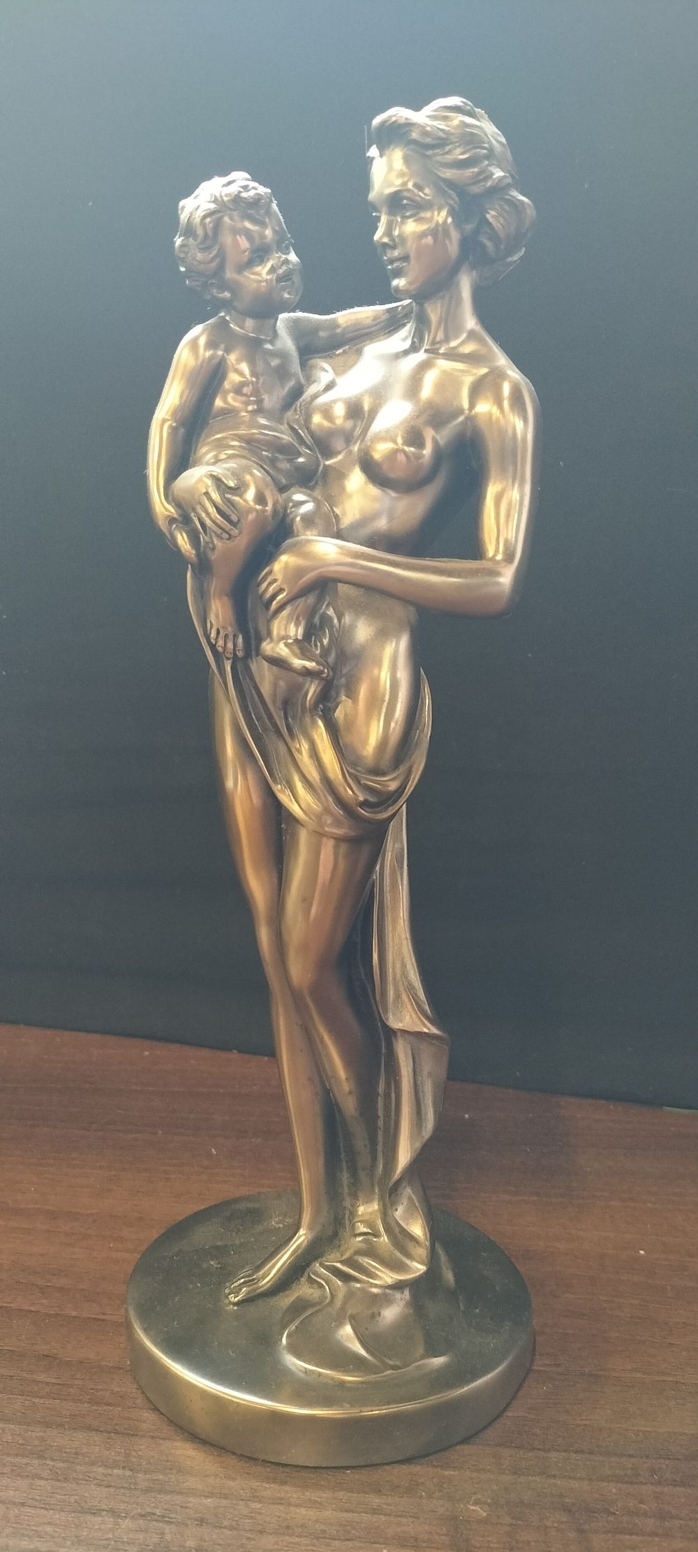 Lot 306: Bronze-Colored Sculpture of Mother and Child