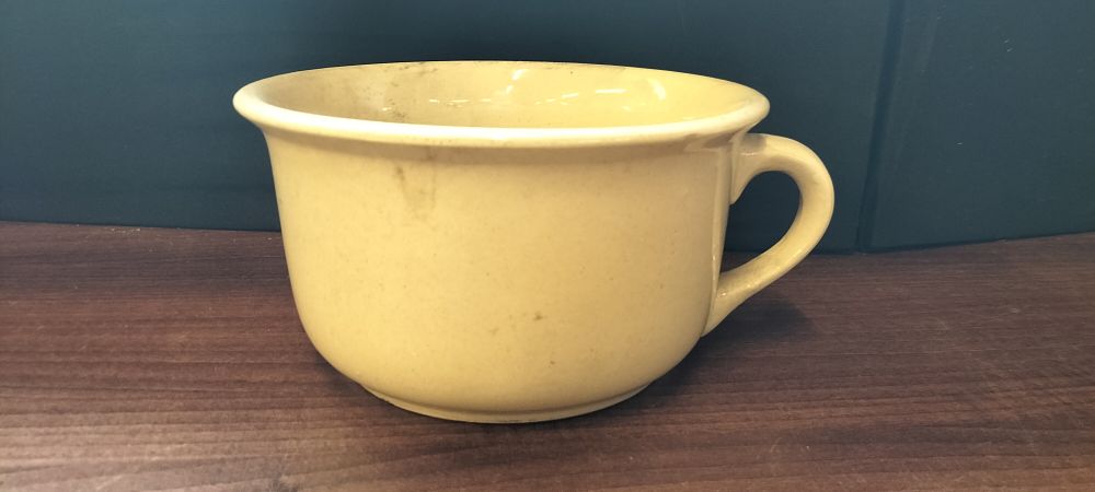 Lot 307: Speckled Yellow Ceramic Handled Pot