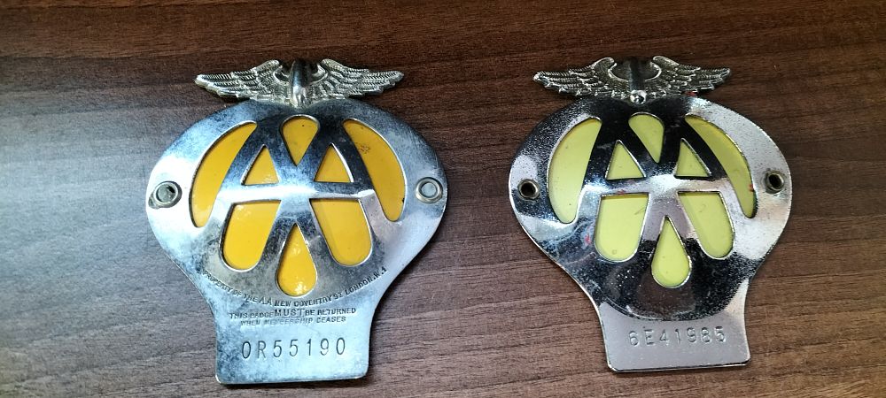 Lot 340: A Pair of Automobile Association (AA) Car Badges