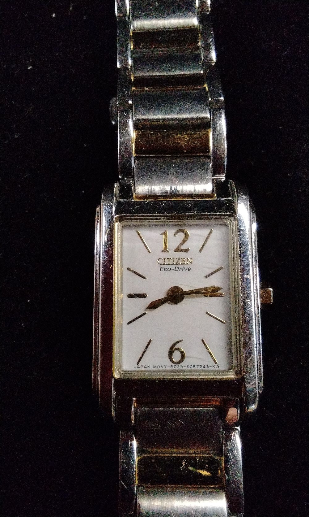 Lot 360: Citizen Eco-Drive Ladies Rectangular Stainless Steel Watch, Ref. N023-S057243-KA