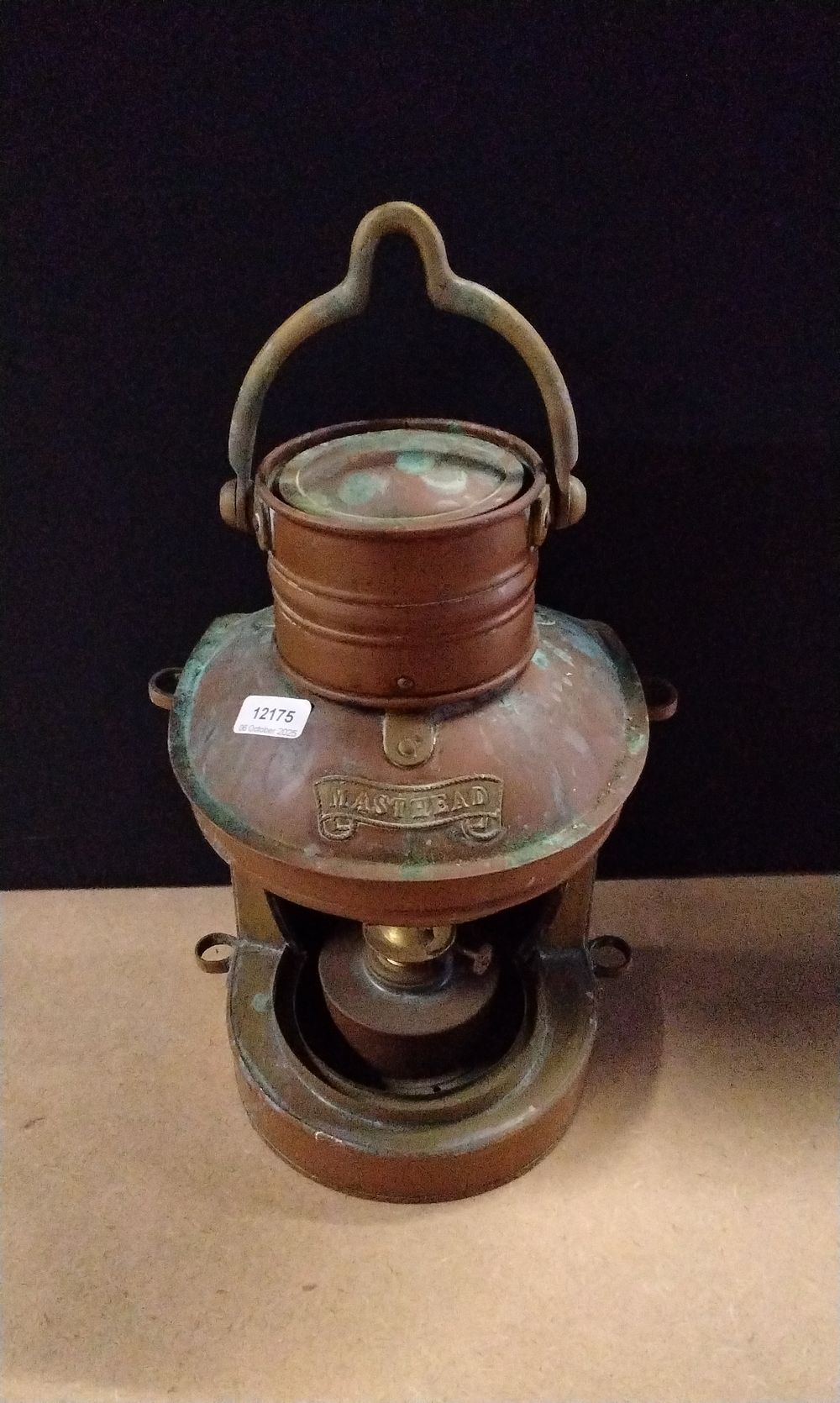 Lot 366: A Copper Masthead Lantern, No Glass