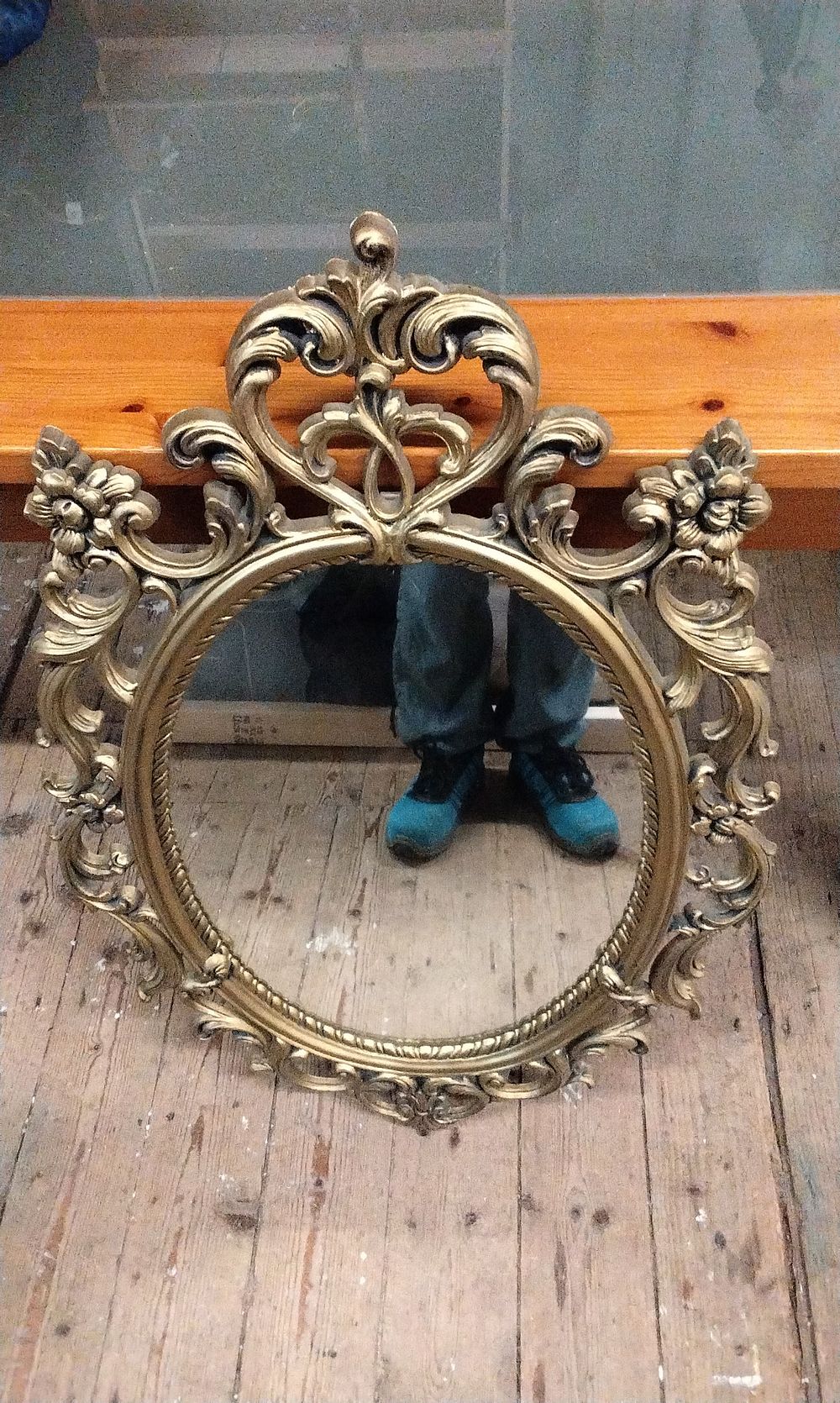 Lot 381: A Rococo Revival Style Gilt Composite Wall Mirror. COLLECTION ONLY