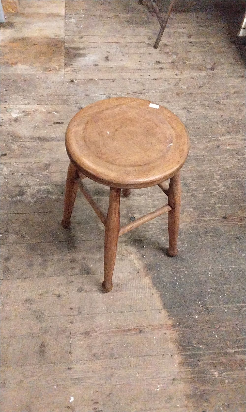 Lot 388: An Antique Rustic Wooden Stool