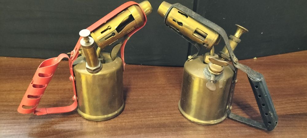 Lot 470: A Pair of Vintage Brass Blowtorches