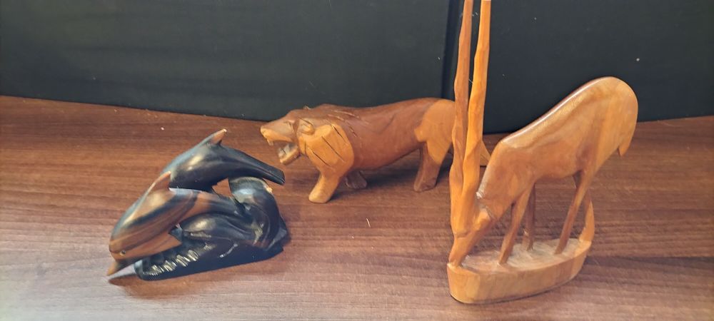 Lot 496: Three Carved Wood Animal Figures