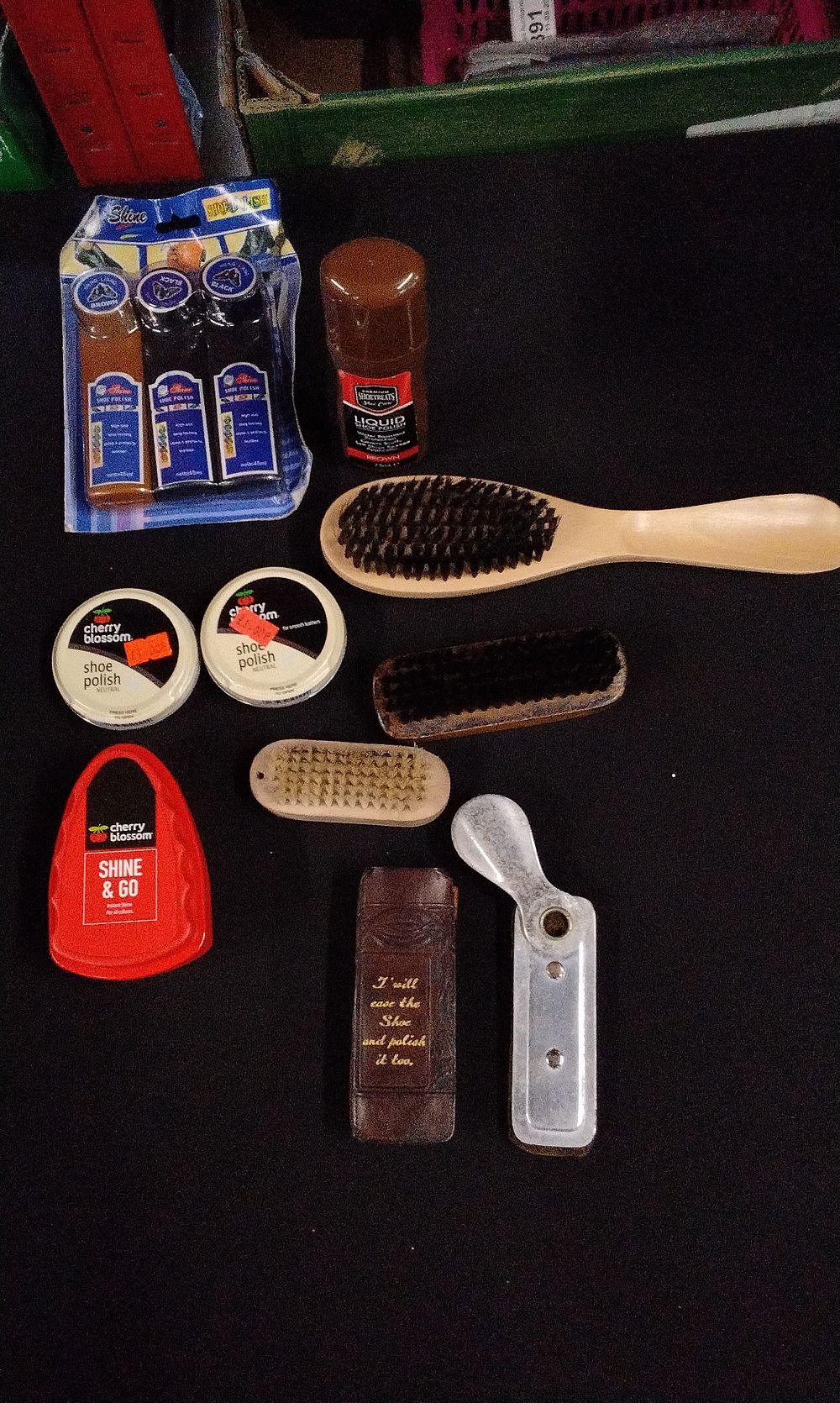 Lot 635: A Collection of Shoe Care Items and Polishes