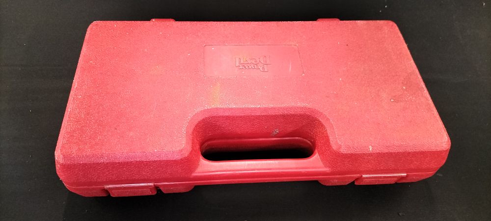 Lot 636: Power Devil 2.4V Cordless Screwdriver with Case, Clamp, and Bits
