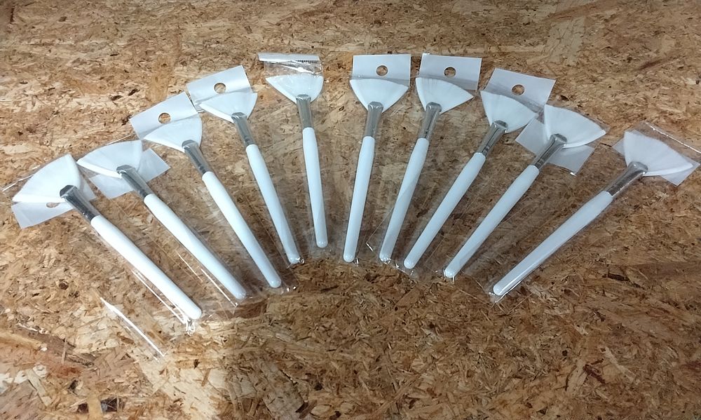 Lot 752: A Set of 10 New White Fan Brushes