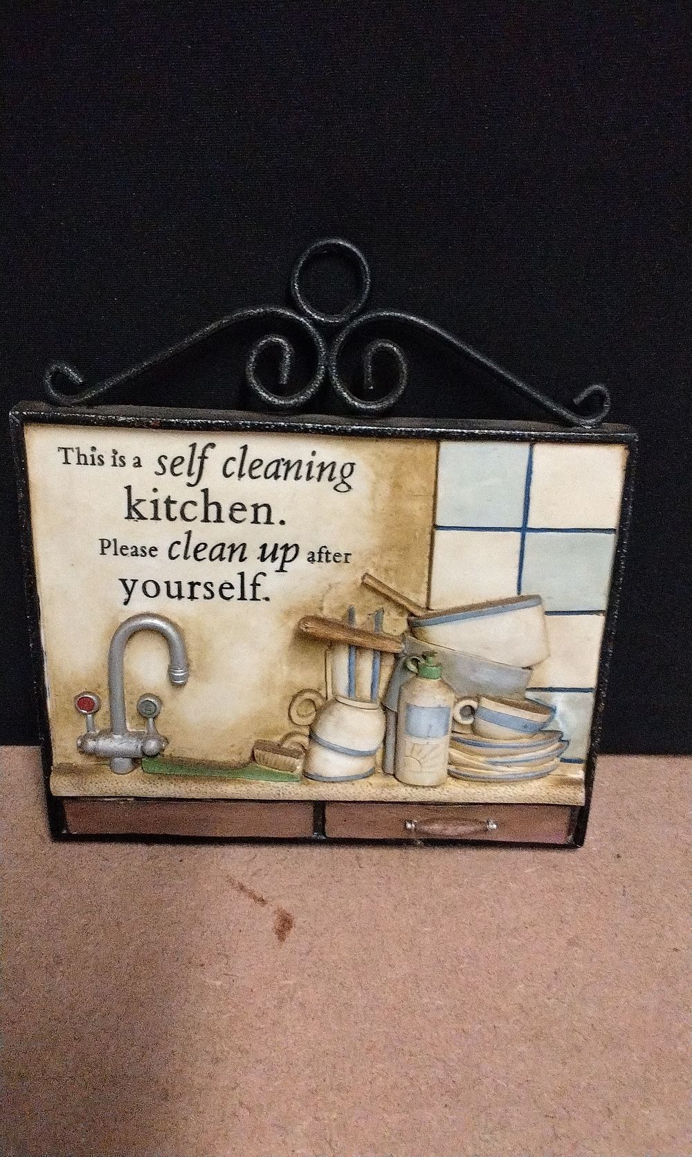 Lot 637: History & Heraldry 'Self Cleaning Kitchen' Wall Plaque