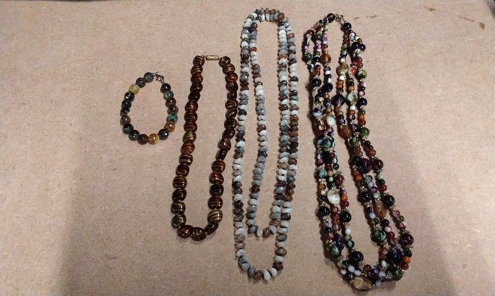 Lot 650: A Collection of Beaded Necklaces and Bracelet