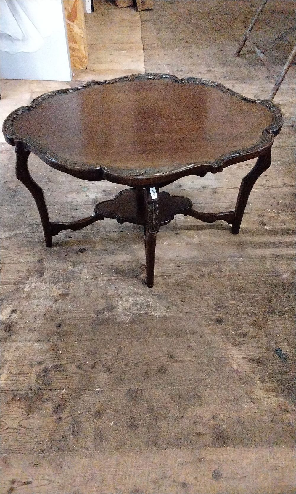 Lot 670: Mahogany Carved Occasional Table. COLLECTION ONLY