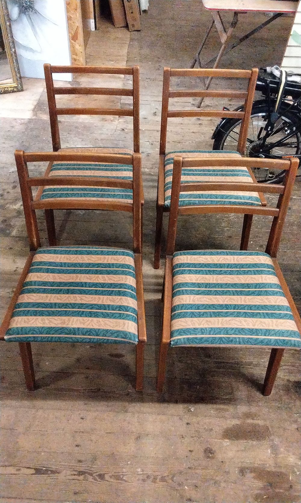 Lot 672: Four ERCOL Mid-Century Modern Teak Dining Chairs. COLLECTION ONLY