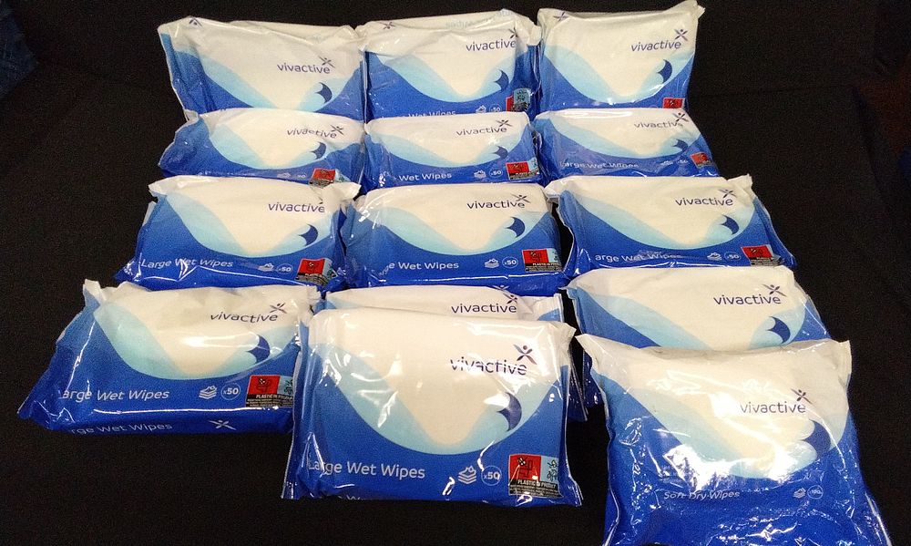 Lot 676: Fourteen Vivactive Large Wet Wipes Packs