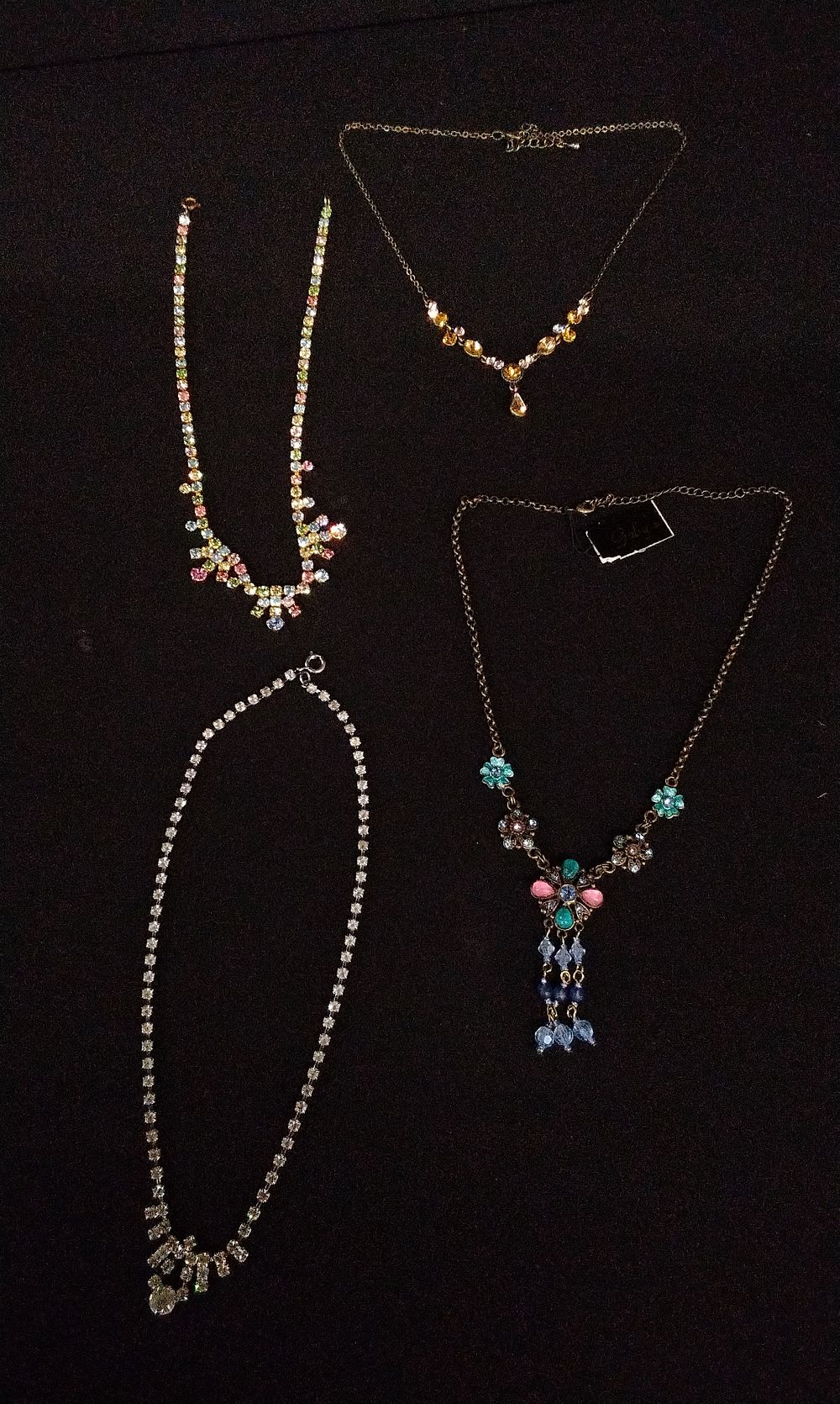 Lot 745: A Group of Four Multi-Color Crystal Necklaces