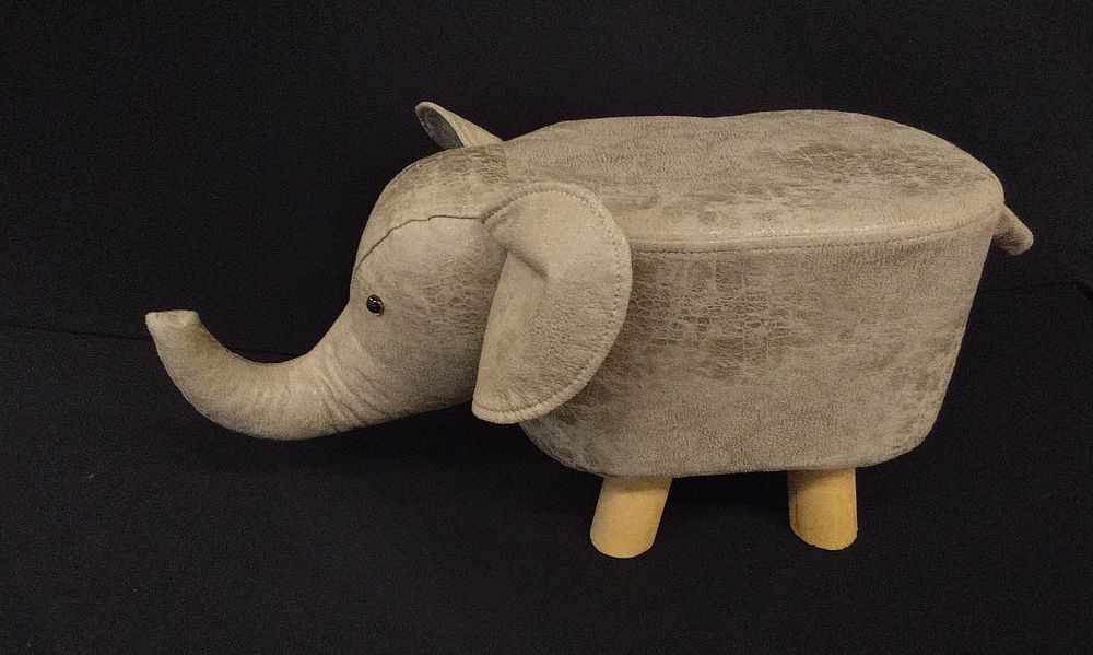 Lot 750: A Distressed Grey Elephant footstool