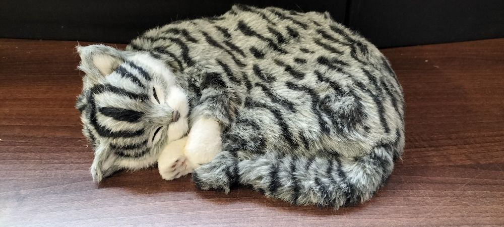 Lot 771: Sleeping Grey Tabby Cat Toy