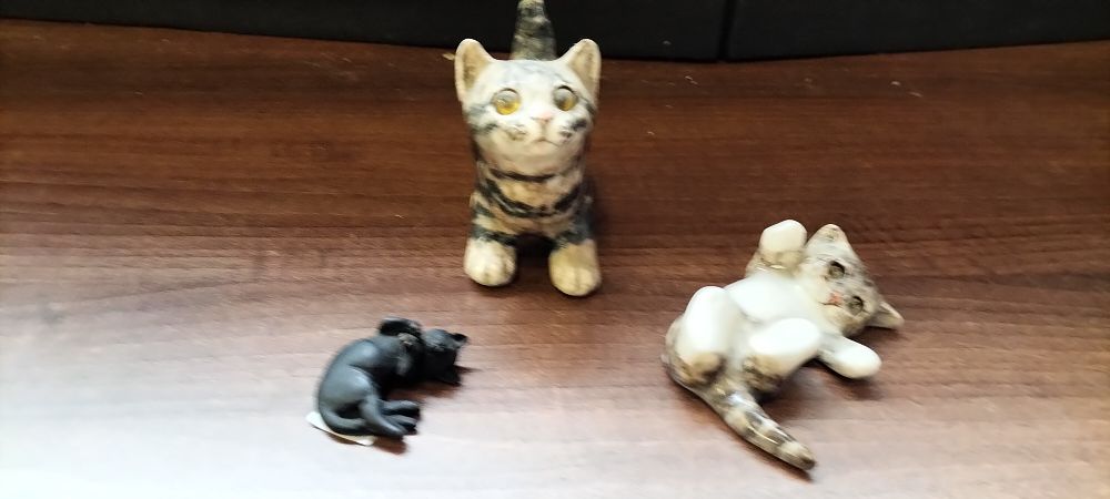 Lot 773: Three Ceramic Cat Figurines