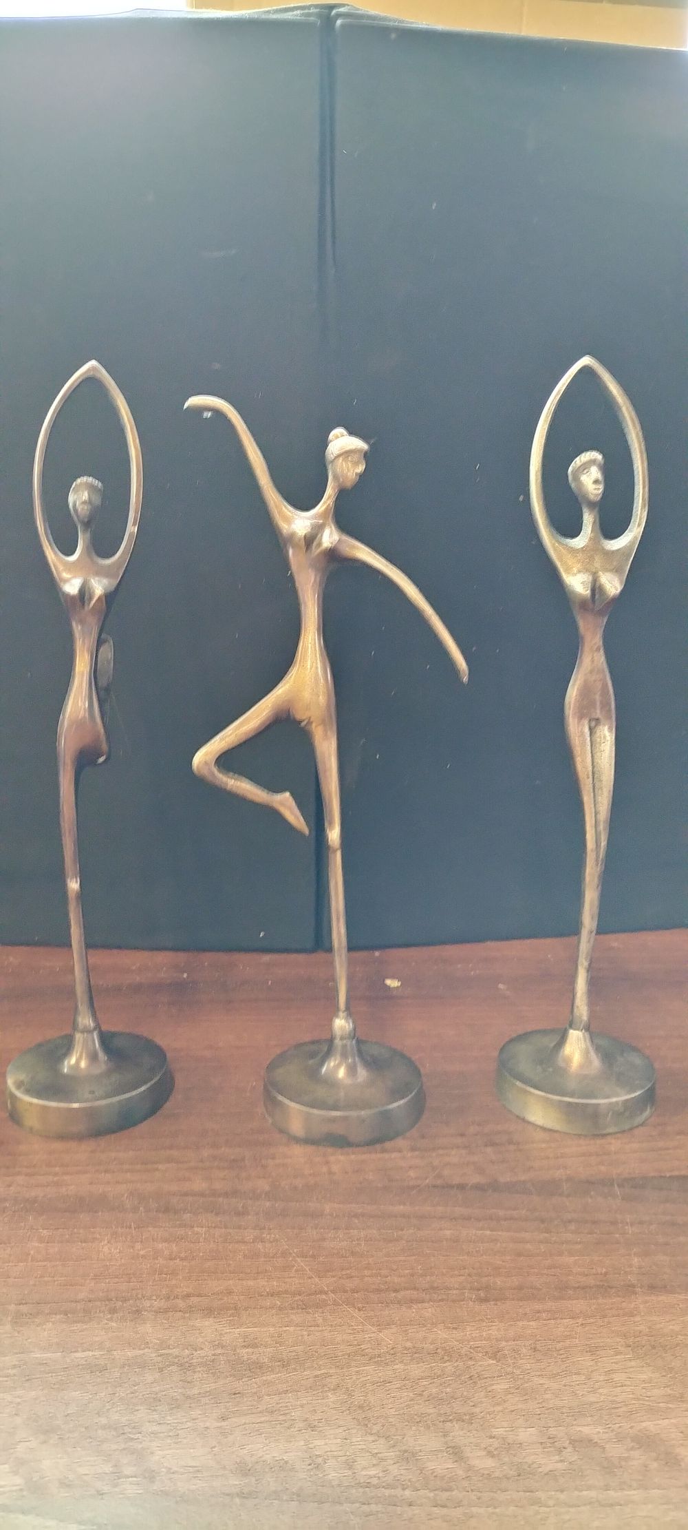 Lot 797: Three Mid-Century Modern Bronze-Colored Ballerina Figurines
