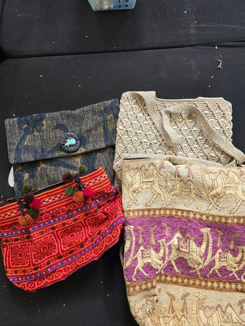 Lot 295: Four Boho style material bags