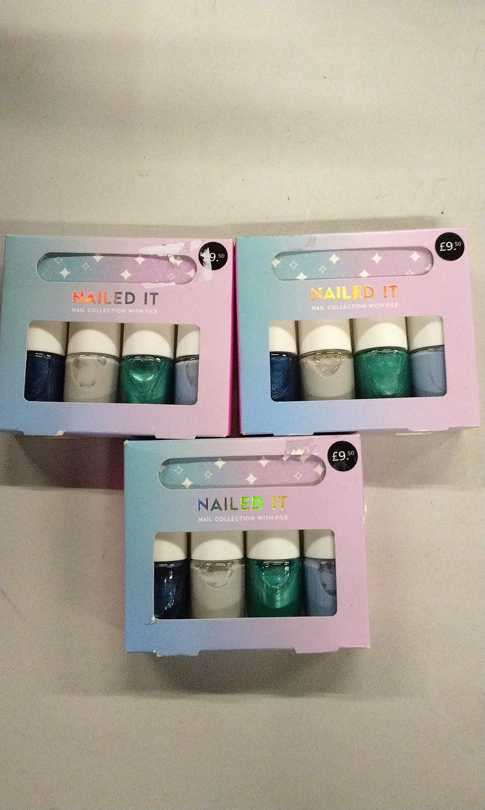 Lot 722: Three M&S 'NAILED IT' Nail Collections with File. R.R.P £9.50 each