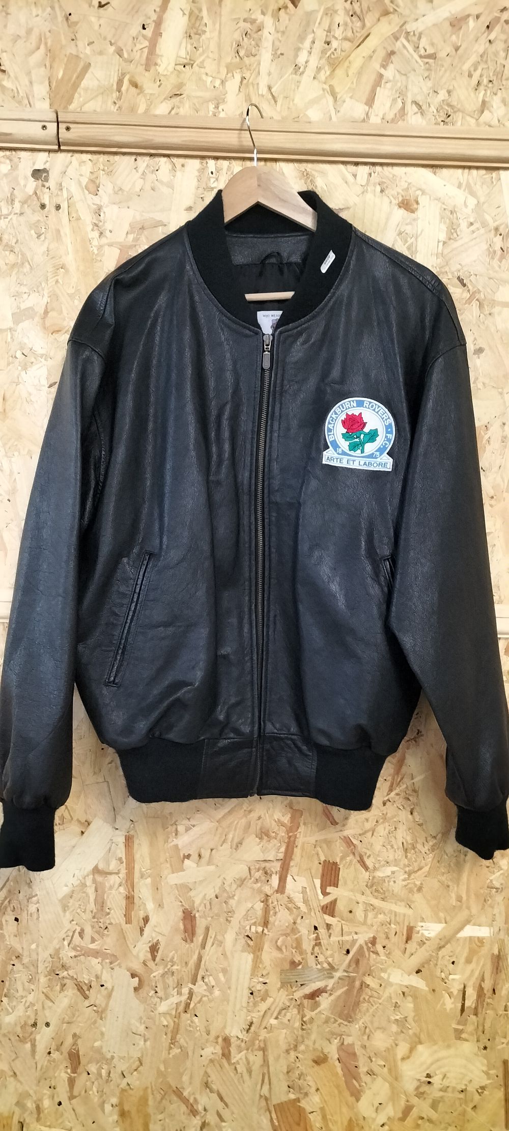 Lot 160: Player Official Blackburn Rovers Leather Jacket (Size L)