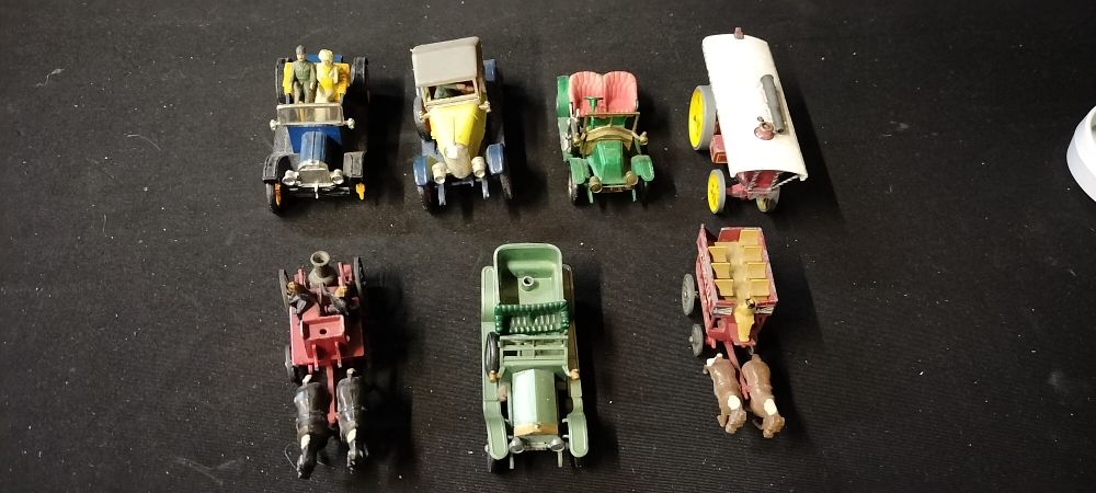 Lot 171: Seven Playworn Die-cast Cars Including Dinky and Lesney