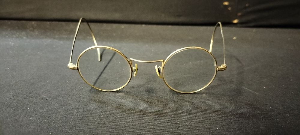 Lot 182: Algha Rolled Gold Wire Framed Round Spectacles
