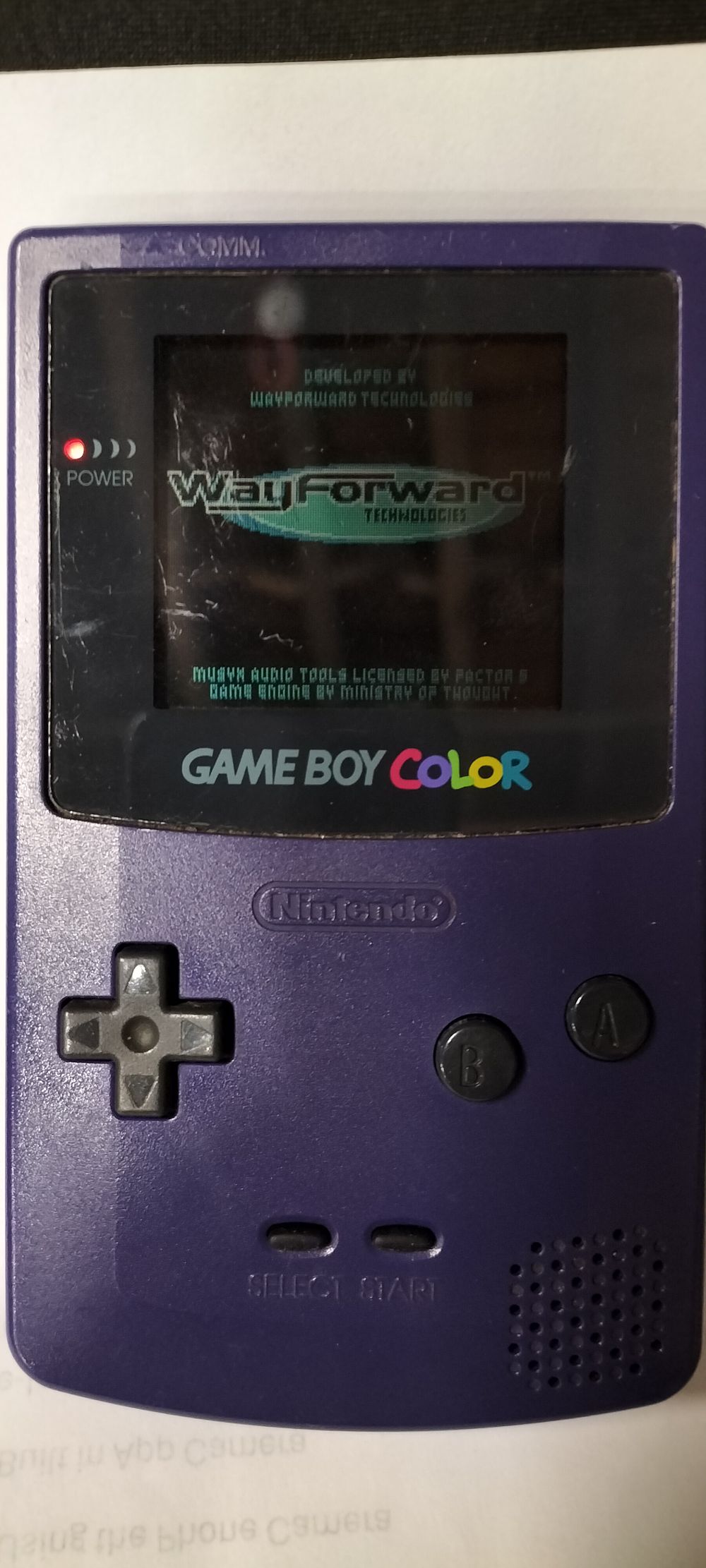Lot 194: Nintendo Gameboy Color, Purple Handheld Console