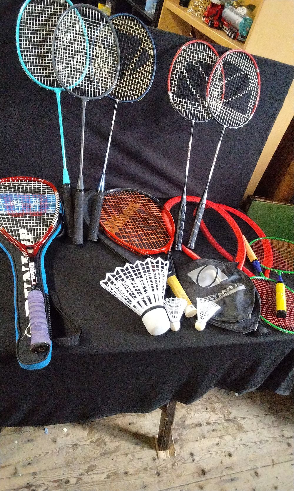 Lot 224: Selection of Various Badminton and Tennis Rackets