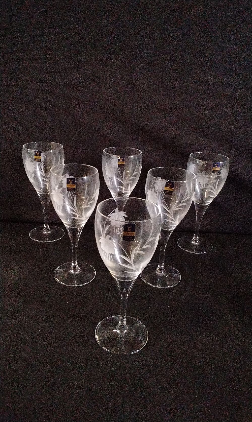 Lot 254: 6x Gleneagles Crystal Hand Cut Wine Glasses