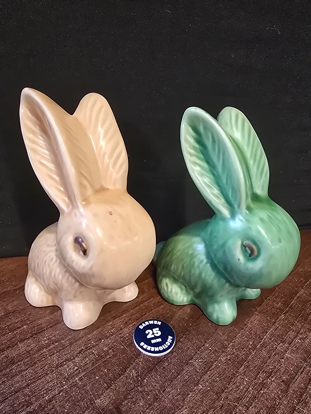 Lot 339: A pair of Sylvac bunny's green abd cream
