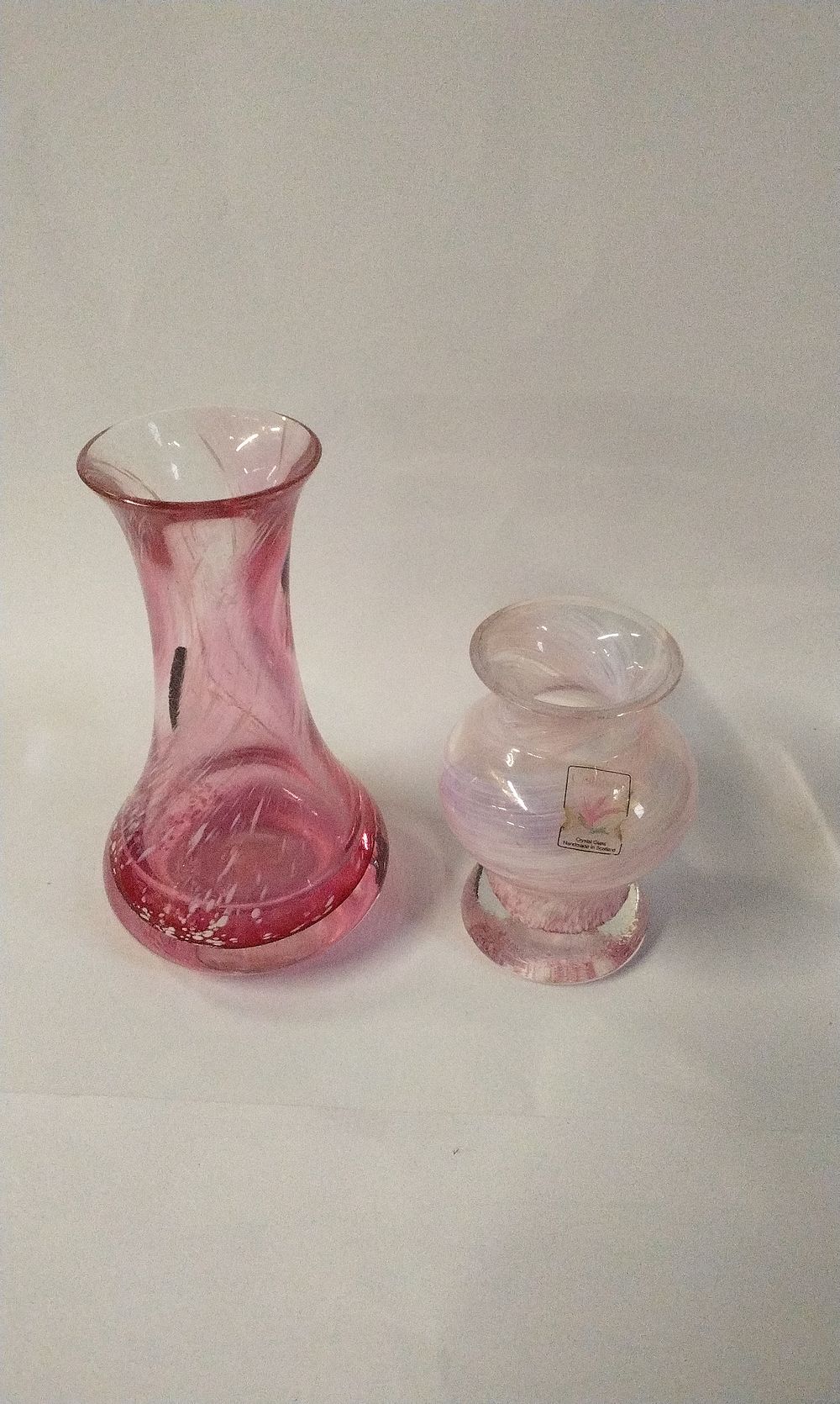 Lot 365: Two Caithness Small Pink Vases