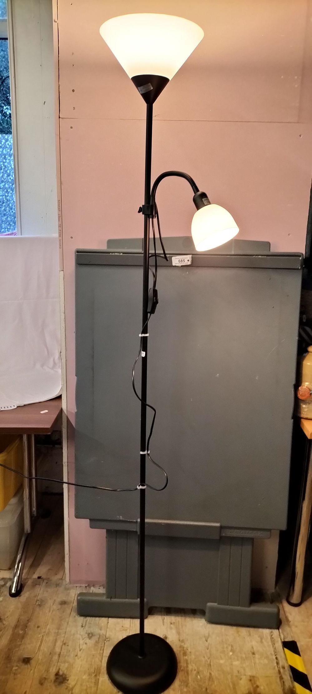 Lot 345: A Black Mother and Child Floor Lamp