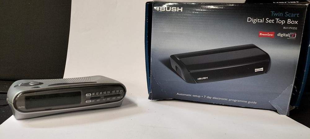 Lot 350: A Bush Signature Clock Radio and a Bush Digital Set Top Box