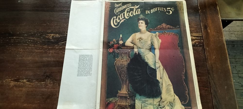Lot 352: A 1970's Souvenir Coca Cola Advertising Poster, Uncropped, Lilian Nordica