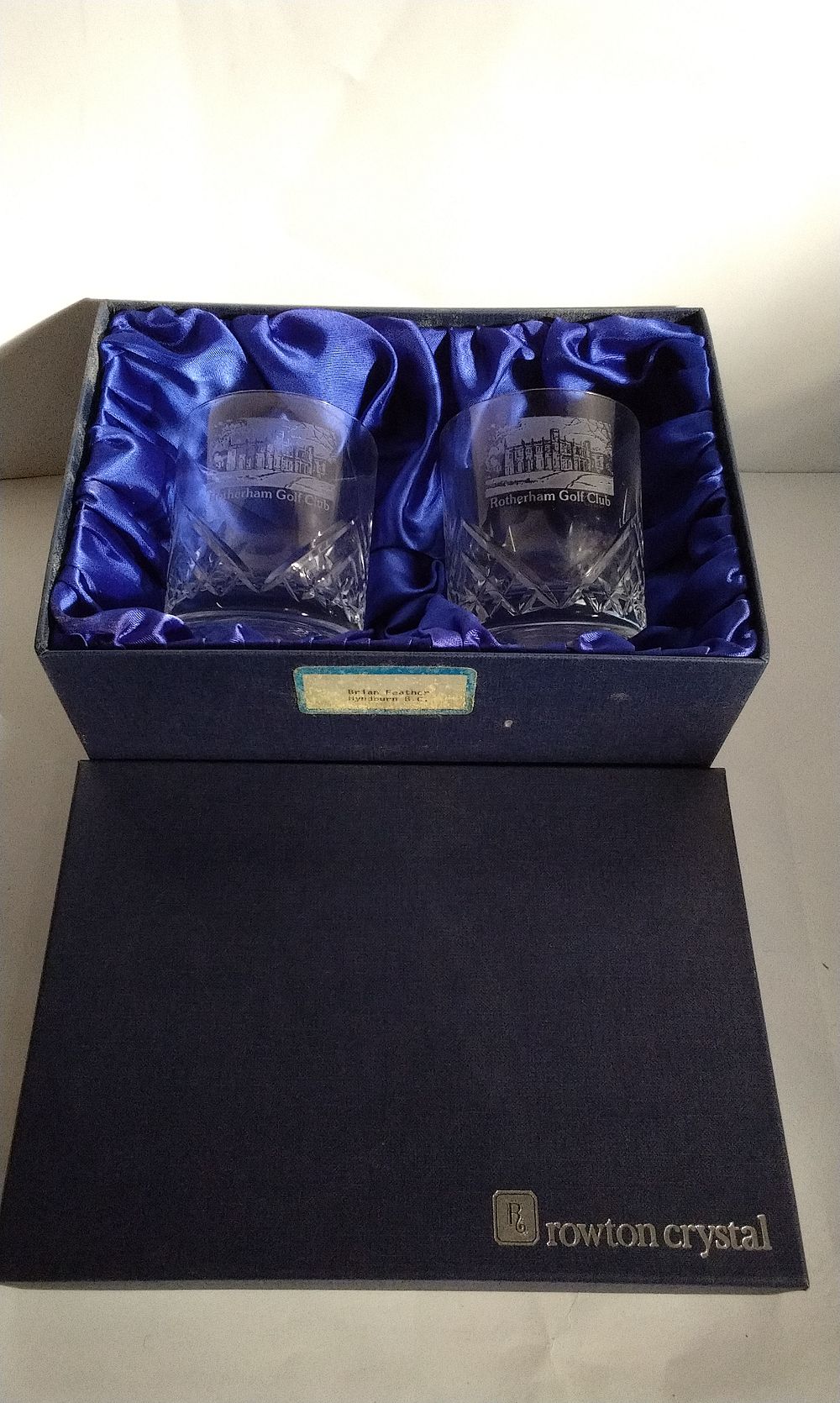 Lot 386: Boxed Two Rowton Crystal Glasses