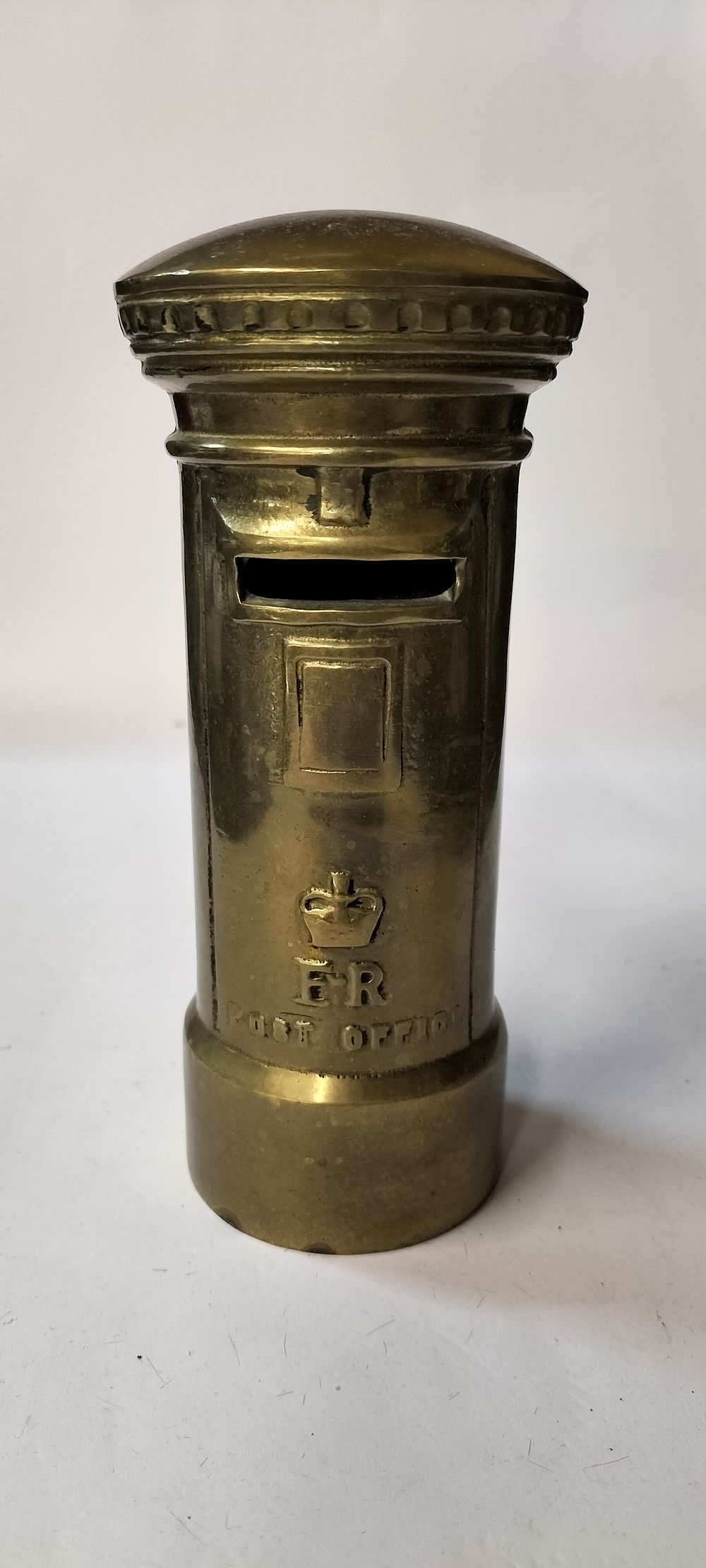Lot 398: Heavy Vintage Brass Post Box Money Box