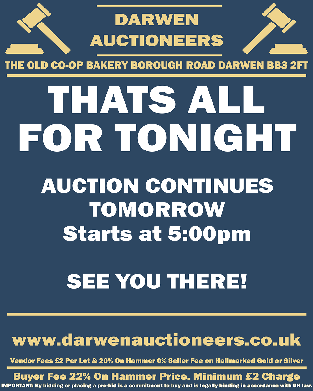 Lot 400A: END OF DAY ONE
