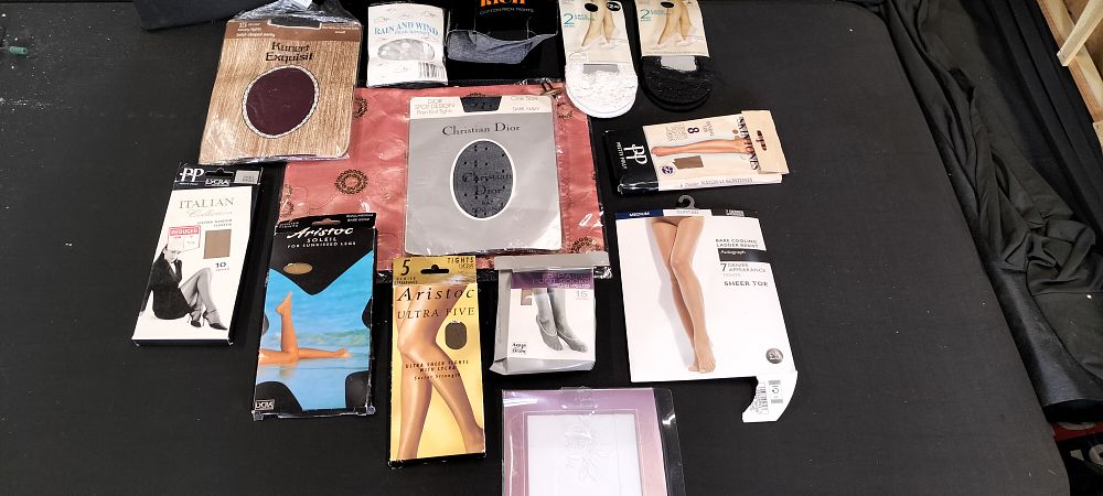 Lot 179: Mix of Tights, Lace Footies, Ladies Handkerchiefs and Foot Socks