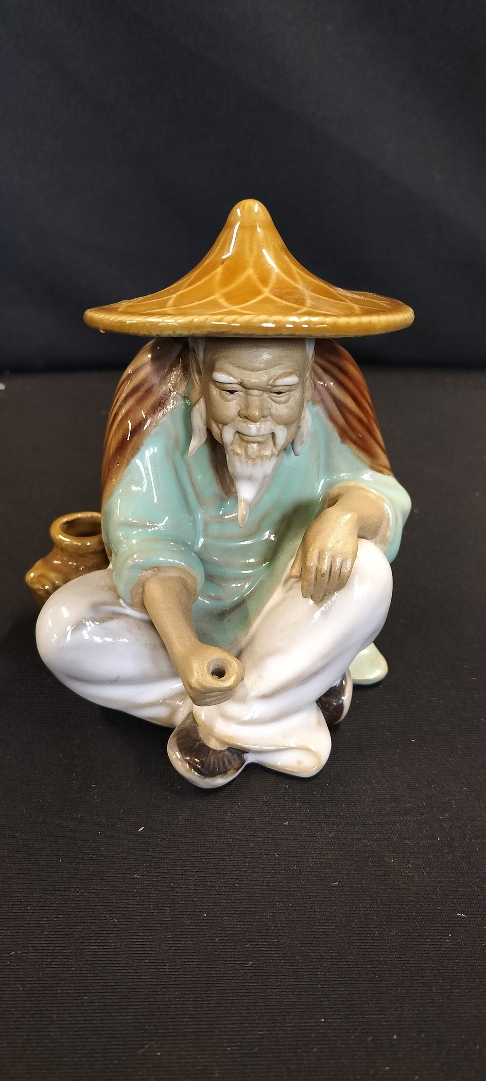 Lot 185: Shiwan Ceramic Glazed Pottery Chinese Mudman Figurine Sitting