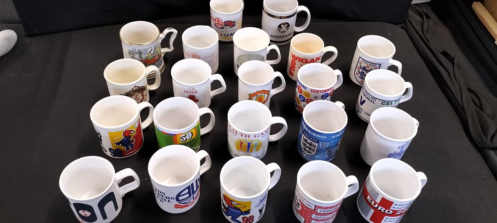 Lot 193: 22 Commemorative/Advertising Tea/Coffee Cups with Various